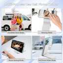 Magnetic Tripod Phone Stand, Slim Foldable Phone Holder for Iphone (Gray)