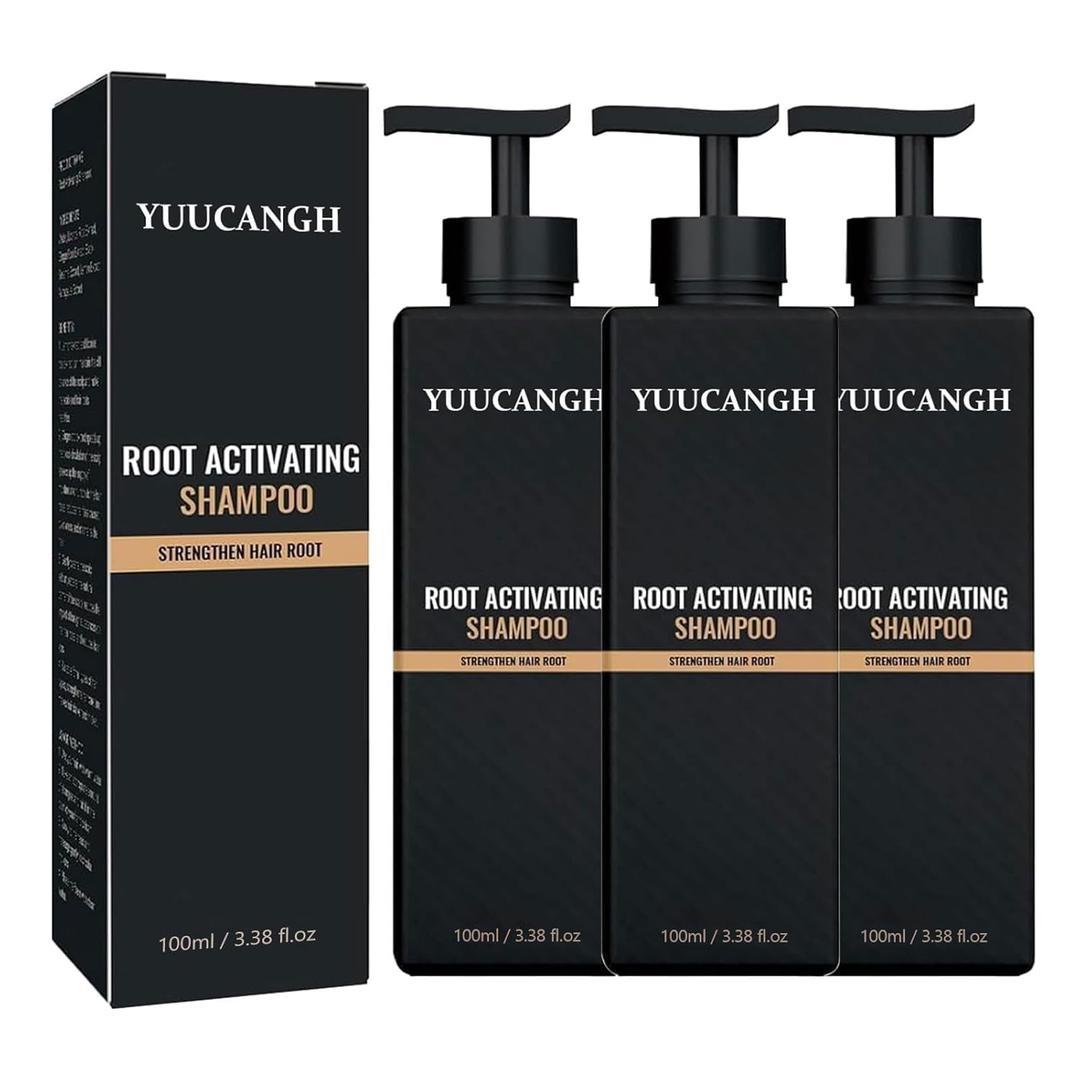 3pcs,Root Activator Shampoo,Hair Regrowth, Unisex, Natural Formula for Men and Women,Smooth Strong Repair Conditioning Shampoo