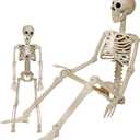 Skeleton Halloween Decorations Outdoor Indoor - 1Pcs 36" 1Pcs 16" Posable Plastic Skeleton,3FT Movable Joints Full Body Bones,Funny Halloween Decor for Party,Porch,Haunted House,Yard, Garden,Graveyard