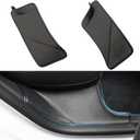 Rear Door Sill Protector Compatible with Tesla Model Y 2021 2022 2023 2024, Anti Kick Rear Door Sill Protector Entry Guards Plate Cover Pad Trim, Scratch-Resistant Leather - Black 2Pcs