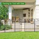 Metal Garden Fence with Gate 36in(H) X18.6ft(L) 1Gate+7Panels Border Fences