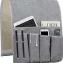 NB Sofa Armrest Organize remote holder bedside caddy organizer with 5 pocketsnon-slip couch remote control holder couch armchair caddy accessories (Gray, 35"x12.4")