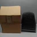 Safco Onyx Desk Organizer, 8 Tiered Vertical Compartments, Office and Classroom Mailbox , Paper and Mail Sorter, Steel Mesh, Black