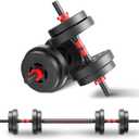 Fitvids Adjustable Dumbbell Set, 40/60LBS Free Weight Set, Multi-Functional Portable Changeable Dumbbell Barbell Kettlebell Set for Home, Multiple Style