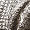 Lush Decor Aubree Quilt Paisley Damask Print Pattern Reversible 3 Piece Lightweight Bedding Blanket Bedspread Set - King - Black and White