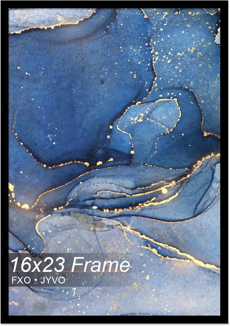 Fxojyvo 16x23 Picture Frame, Black Frame for 16 x 23 Inch Picture Poster Photo, Light Weight and High Transparent 16 by 23 Frame for Wall - 1 Pack/Black/16 x23
