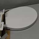 Round Toilet Seat, Standard 16.5 Slow/Soft Close Round Toilet Seat for Round Toilets, No-Slam Quiet-Close Lid, Easy-to-Install, White, Durable Never-Loosen Design