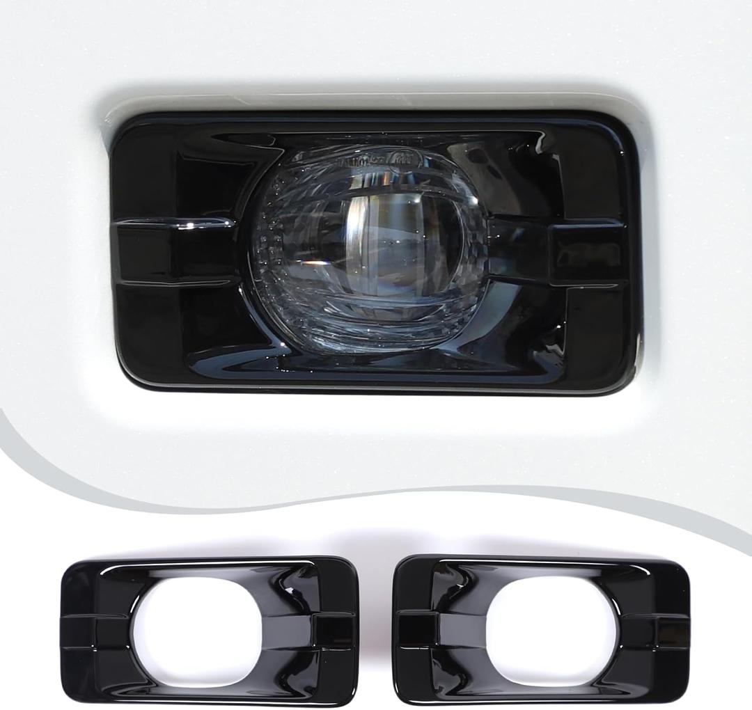 LLKUANG Front Fog Light Lamp Protection Frame Compatible with Toyota Land Cruiser 250 Prado J250 LC250 2024 2025,Front Bumper Lamp Hoods Guard Driving Fog Light Cover Trim Accessories (Bright Black)