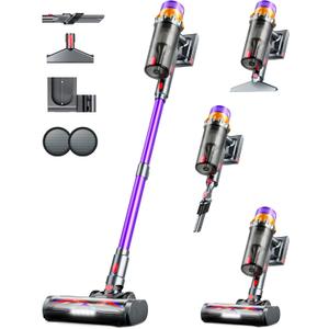 Cordless Vacuum Cleaner, 500W 50KPA 60Mins Vacuum Cleaners for Home, Self-Standing Stick Vacuums with LED Display, Anti-Tangle, Lightweight, Rechargeable Wireless Vacuum for Pet Hair Carpet Floor