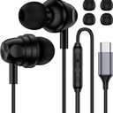 USB C Earbuds Wired Headphones for iPhone 16 17 Pro Max 17 Pro 17 Air 16e 15 iPad Pixel 10 9 8 Type C Headphones Wired Earphones for Samsung Galaxy A16 5G A17 A26 A56 S25 Ultra S24 S23 with Microphone