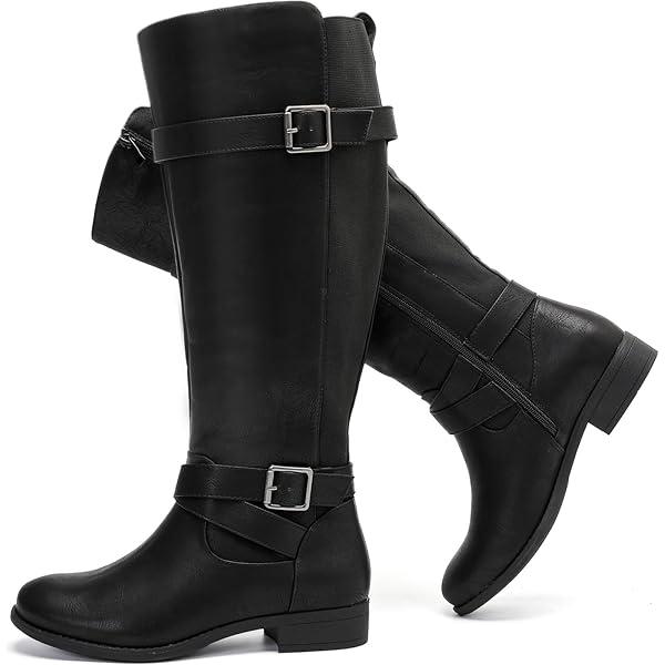 Luoika Women's Wide Width Knee High Boots Extra Wide Calf Winter Boots  10.5XW