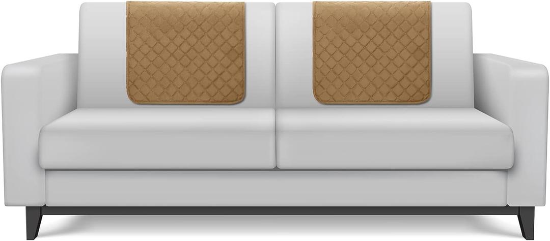 Panelee 2 Pcs Headrest Cover for Recliner Chair Sofa Headrest Cover Head Protector Furniture Protector for Recliner Sofa Slipcovers(Brown)