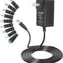 10V 2A,1.8A, 1.5A, 1A,0.5A Power Supply,10V Charger 2A 24W Maximum DC Power Cord Adapter, with 9 Replacement connectors 100V-240V Input Adapter American Wall Plug.