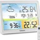 Kalawen Weather Station Wireless Indoor Outdoor Home Weather Stations with Atomic Clock, Digital Weather Thermometer, Temperature Humidity Monitor Weather Forecast Stations with Moon Phase