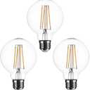 SD LUX G25 Vintage Globe Light Bulbs Dimmable Decorative LED Edison Bulbs 8W 1000lm (Equi. 100W), E26 Medium Base CRI>90 2700K Warm White (G25-Clear, 3)