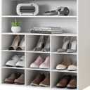 Garden 4 you Shoe Rack Organizer, 5-Tier Wood Cubby Shoe Rack with 2 Storage Shelf and 9 Cubbies, Shoe Organizer Cabinet for Entryway, Hallway, Closet and Garage, White