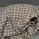 Nayoroom Gingham Duvet Cover Queen Size 100% Washed Cotton Brown Tan Plaid Checkered Comforter Cover 3 Pcs Soft Breathable Grid Farmhouse Dorm Bedding Set for All Seasons