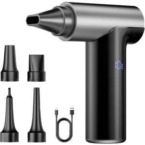 Compressed Air Duster, 200000RPM Super Power Electric Air Duster, 11-Gear Stepless Speed Mini Blower with Aluminum Alloy, Cordless Dust Blower for Computer, Keyboard, House, Outdoor, and Car