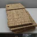 12x12x10in Seagrass Storage Baskets Set of 4, Large Wicker Storage Basket, Decorative Seagrass Shelf Basket, Pantry Baskets Organization,Folding Storage Cube Bins