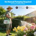 Battery Powered Sprayer 2 Gallon, 7.4V Foldable Electric Pump Sprayer, Weed Sprayer with Waterproof Rechargeable Handle, 5 Mist Nozzles, Retractable Wand, Adjustable Strap for Lawn, Garden, Yard
