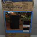 Suncast 33 Gallon Commercial Outdoor Trashcan Hideaway with Lid for 30 to 33 Gallon Trash Bags for Garage, Backyard, or Garden, Brown