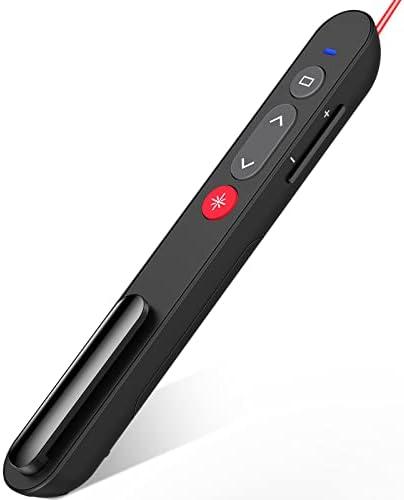 Laser Pointer for Presentations, Wireless Presenter Clicker for PowerPoint Slide with Hyperlink & Volume Control, Presentation Remote for Mac/Computer/Laptop, Google Slide/PPT/Keynote