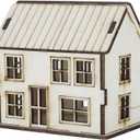 Kisangel Miniature Wooden House Model Kit DIY Small Wood Houses for Crafts Realistic 3.66 Inch Wooden Cabin for Home Decor Sandbox Building and Architectural Scenes