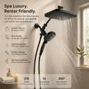 High Pressure Shower Head with Handheld, Upgrade Rain Shower Heads with Fixed Showerhead Combo, 10 Sprays Handheld Shower Head Built in Power Jets, 71" Long Hose, Matt Black