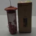 Metal Squirrel Proof Bird Feeder,Bird Feeders for Outdoors,Weight Activated Squirrel Proof Wild Bird Feeders with Finch Cardinal Chickadee,Large Capacity,Weatherproof and Durable,Reddish Brown