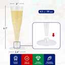 JOLLY CHEF 50 Pack Plastic Champagne Flutes Disposable 4.5 oz Clear Plastic Champagne Glasses Suitable for Wedding, Thanksgiving Day, Christmas