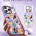 2 x GVIEWIN Magnetic for iPhone 16 Pro Max Case Compatible with Magsafe, [Screen & Camera Lens Protector] Fashion Pattern Translucent Shockproof Phone Cover for 16 Pro Max 6.9" (Moonlit Party/Purple)