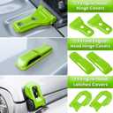 26PCS Full Set Exterior Decoration Trim Kit for Jeep Wrangler JL JLU 2018-2023 Door Hinge Handle Engine Hood Hinge Hood Latch Wheel Eyebrow Side Air Outlet Rear Tailgate Window Hinge Cover (Green)