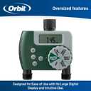 Orbit Programmable Digital Hose Watering Timer - 2 Outlet - Battery Powered - with LCD Screen - Built-in Rain Delay - Water-Resistant - 58910