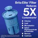 Brita Large 10-Cup Elite Water Filter Pitcher, WQA NSF/ANSI Certified, Reduces 99% of Lead, Microplastics, & 30 Contaminants, BPA-Free, Removes Chlorine Taste & Odor, 1 Elite Filter, Black