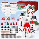 9 Pack Build a Modeling Clay Snowman Kit, Winter DIY Crafts for Kids, Snowman Craft Kit for Indoor & Classroom Activities (101 pcs)