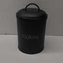 AuldHome Design Black Enamelware Cookie Jar, Large Modern Farmhouse Treats Canister