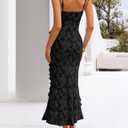 ZESICA Women's Summer Floral Sleeveless Bodycon Dress 2026 Square Neck Ruched Wedding Guest Party Maxi Dresses