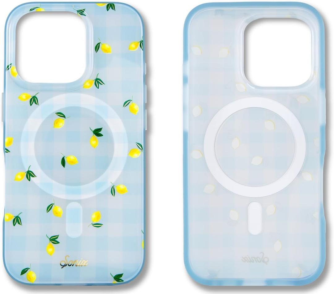 Sonix Phone Case for iPhone 16 Pro | Compatible with MagSafe | 10ft Drop Tested | Lemon Gingham
