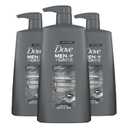 Dove Men+Care Shampoo Charcoal + Clay 3 Count For Healthy-Looking Hair Naturally Derived Plant Based Cleansers 25.4 oz