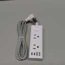 Power Strip Surge Protector - One Beat 6 Widely Outlets with 4 USB Ports (2 USB C), 5 Ft Extension Cord Flat Plug, Wall Mount Outlet Extender Small Power Strip for Travel Home Office College Dorm Room