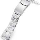 MiLTAT 22mm Rollball Watch Band Universal Straight End, 316L Stainless Steel Brushed V-Clasp