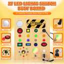 TINTECUSA Busy Board with LED Light, Wooden Sensory Toys for Toddler, Montessori Music Toy for Airplane, Travel Activity Educational Learning Autism Toys, Birthday Boys Girls Gifts