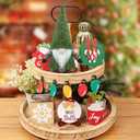 Gehydy Christmas Gnomes Decorations Gnome Handmade Decor for Home Kitchen Farmhouse Tiered Tray - Green