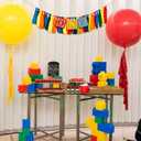 Upfirst Colorful One High Chair Banner - Building Block Themed Birthday Party Decorations Supplies,1st Birthday Photo Props,Cake Smash Party Rainbow Fabric Strips Banner