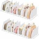 Ronlap Purse Storage Organizer for Closet, White Closet Bag Storage Dividers Rack Shelf Purse Dividers for Closet Organization Handbag Separators Closet Purse Organizers and Storage, 4 Pack, White