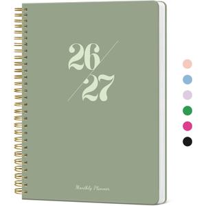 Monthly Planner 2026-2027, 2 Year Months Calendar Planner 2026-2027, Runs from January 2026 - Decembe 2027, 7" x 10", 24 Months, Perfect for School Office Home Planning - Green