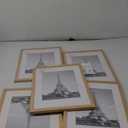 upsimples 11x14 Picture Frame Set of 5, Display Pictures 8x10 with Mat or 11x14 Without Mat, Wall Gallery Photo Frames, Natural