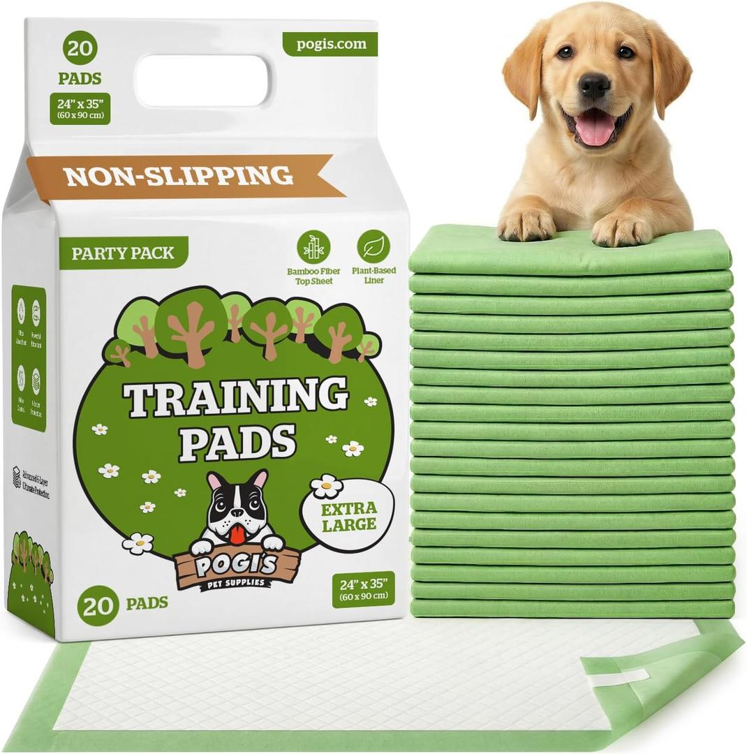 Pogis Potty Pads with Sticky Tabs  XL, Super Absorbent, Odor Blocking, 40-Count (24x35in)