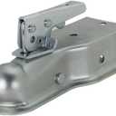 Quick Products QP-HS3022Z Zinc Trigger-Style Trailer Coupler - 1-7/8" Ball, 3" Channel - 2,000 lbs, SILVER