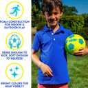 Franklin Sports Kids Foam Soccer Ball - Mini Soft Foam Youth Soccer Ball - Indoor + Outdoor Toy Soccer Ball for Kids - Probrite 6.5" Mini Foam Ball - Soft Backyard + Practice Toy Ball - Yellow